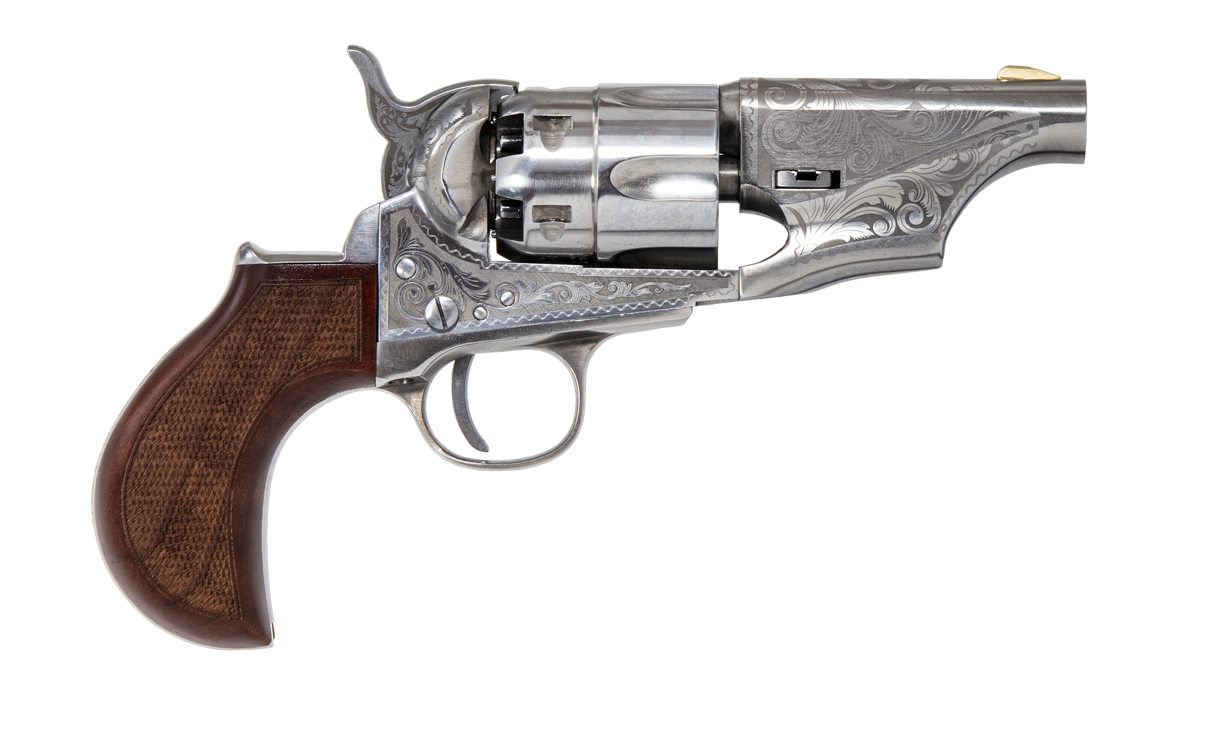 REVOLVER À POUDRE NOIRE PIETTA 1862 COLT POCKET POLICE SALOON THUNDERER GRAVÉ 3