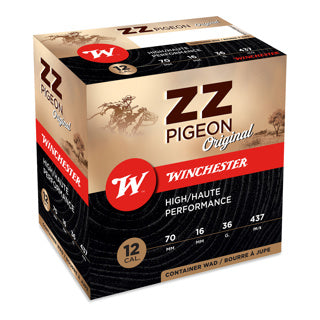 Cartouches WINCHESTER ZZ Pigeon G2 12/70 36 g plomb n°4 bourre à jupe – Lot de 300 cartouches