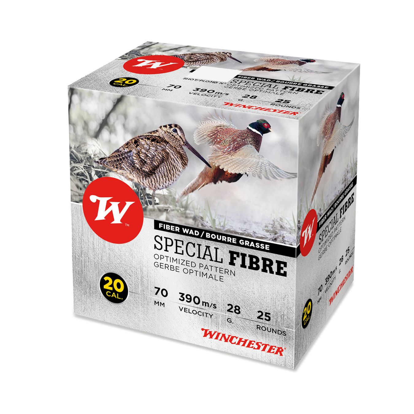 Cartouches WINCHESTER Special Fibre 20/70 28 g plomb n°8 bourre grasse – Lot de 500 cartouches