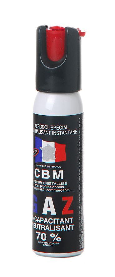 Bombe de Défense CBM Gaz CS 25 ml Capot 1/4 de Tour