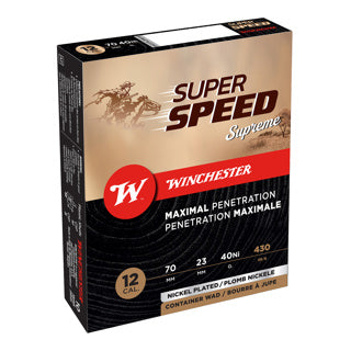 Lot de 400 cartouches WINCHESTER Super Speed G3 12/70 40 g plomb nickelé n°5 – Bourre à jupe