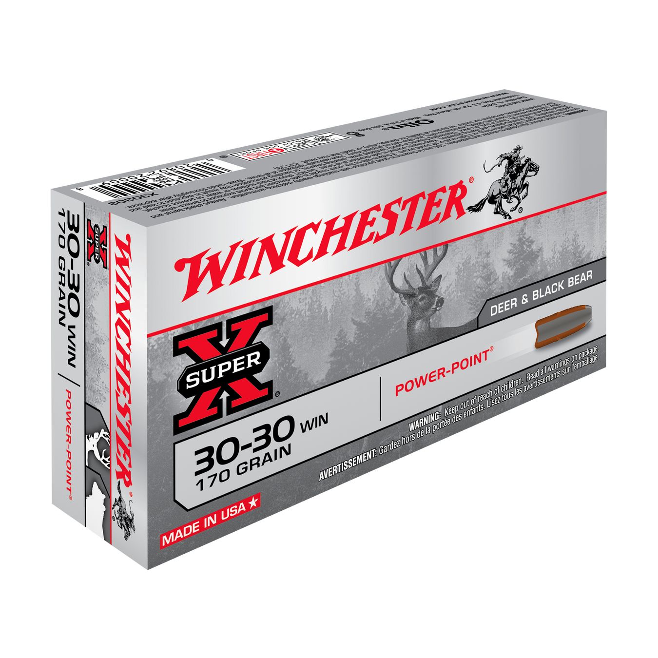 LOT DE 10 BOÎTES WINCHESTER SUPER-X POWER-POINT .30-30 WINCHESTER 170 GR – 200 CARTOUCHES