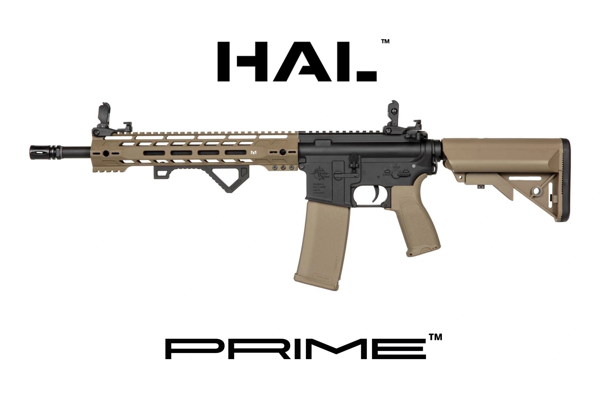 Réplique airsoft AEG SPECNA ARMS SA-P14 PRIME RRA HAL ETU Brushless Half-Tan – 6 mm BB