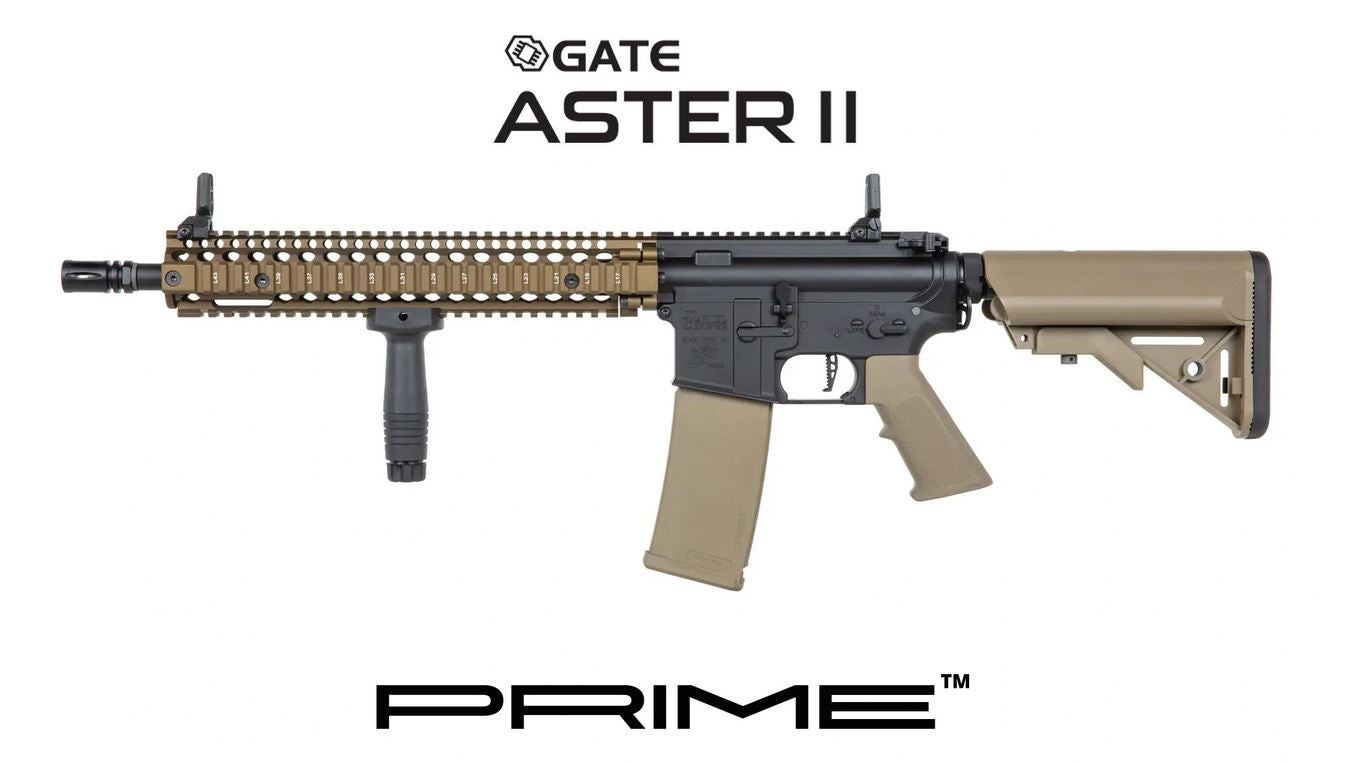 Réplique airsoft AEG SPECNA ARMS SA-P26 PRIME Daniel Defense MK18 ASTER II Brushless Chaos Bronze – 6 mm BB