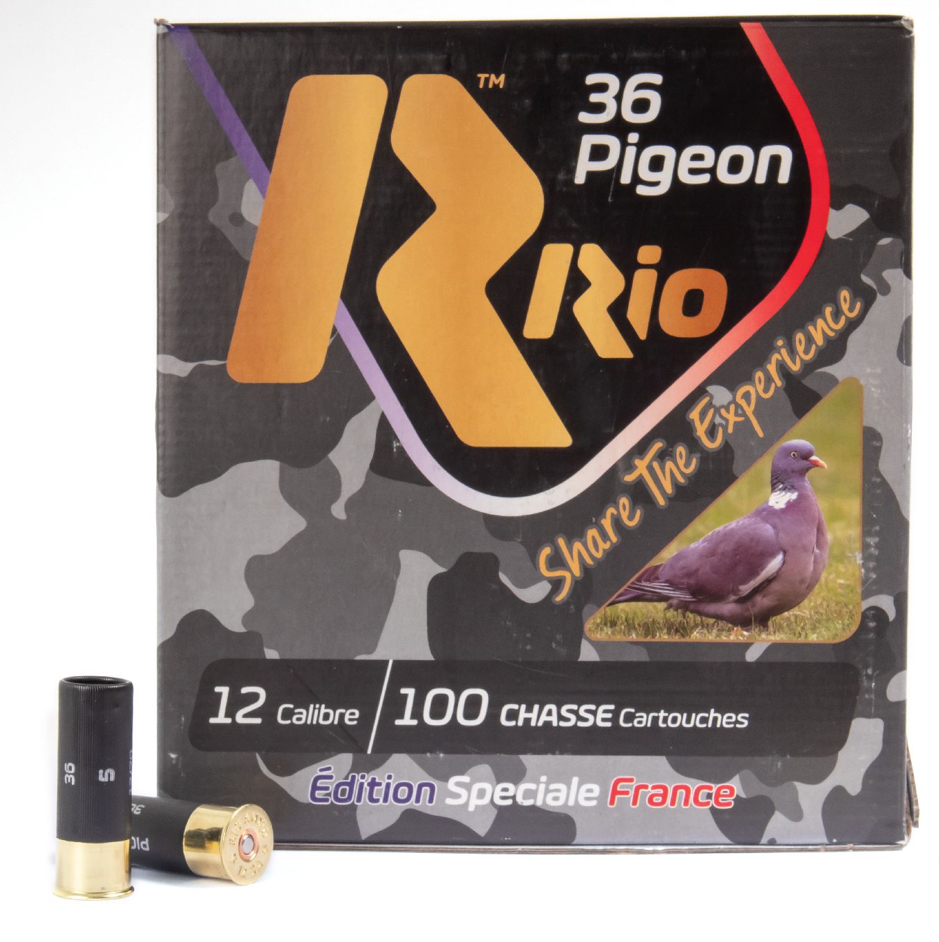 Cartouches RIO Pack Pigeon 36 12/70 36 g plomb n°6 bourre à jupe – Lot de 500 cartouches