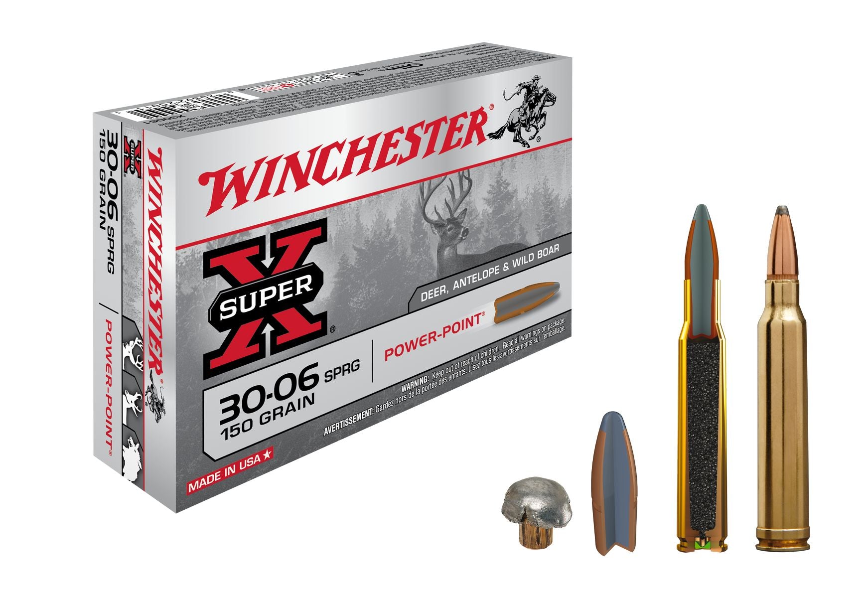 MUNITIONS WINCHESTER .30-06 SPRINGFIELD EXTREME POINT 150 GR – LOT DE 200 CARTOUCHES