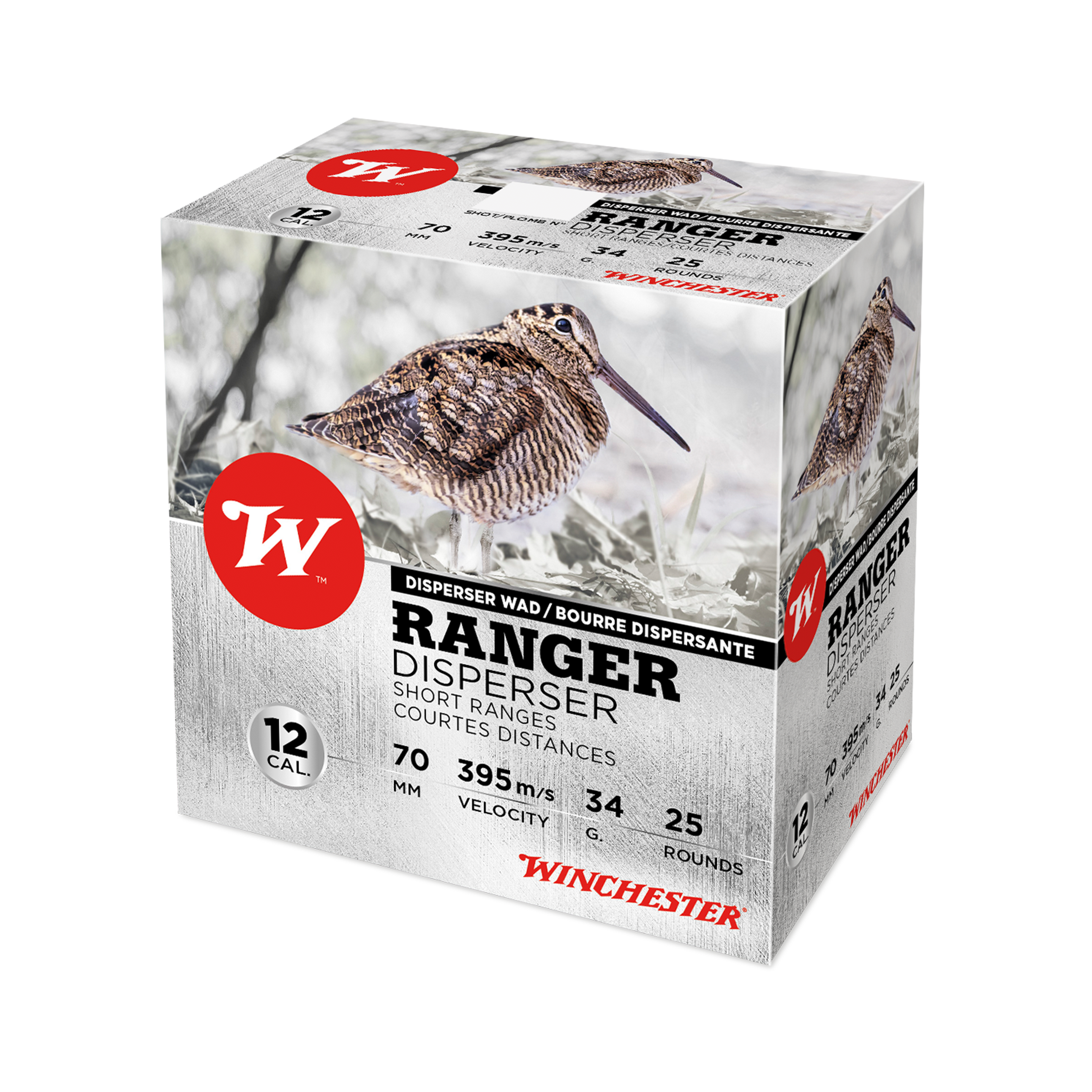 Cartouches WINCHESTER Ranger Disperser 12/70 34 g plomb n°6 bourre dispersante – Lot de 600