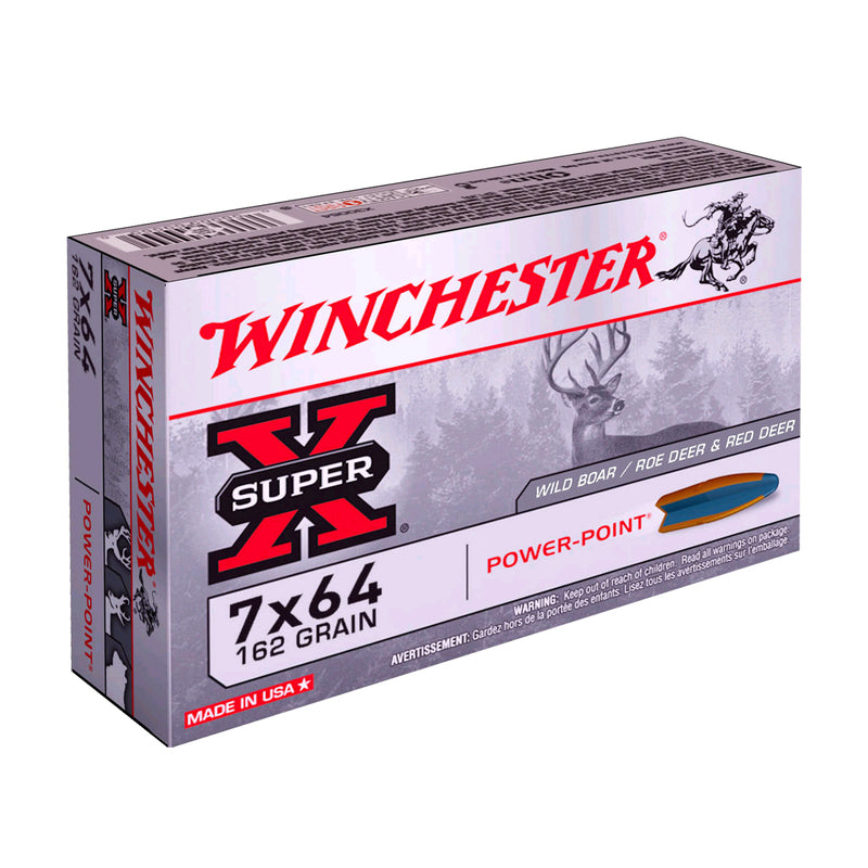 Lot de 5 boîtes WINCHESTER Super X Power-Point 7x64 162 gr – 100 cartouches