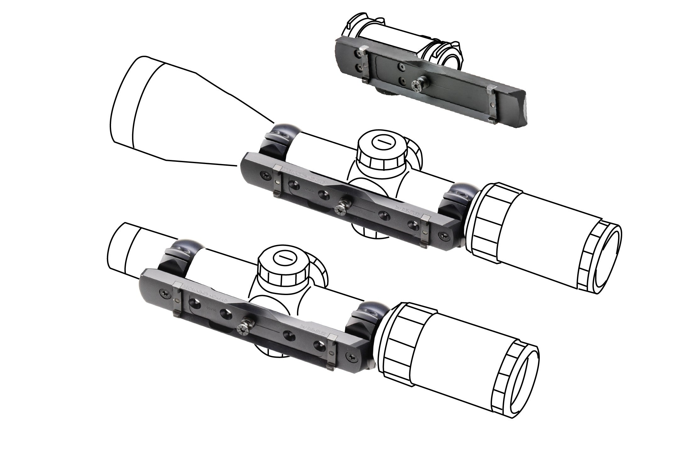 BROWNING Rail de Montage NOMAD DR Sight / MeoSight / CompactPoint