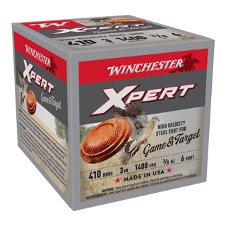 Cartouches WINCHESTER XPERT Acier .410/76 11 g billes d’acier n°6 bourre à jupe – Lot de 600 cartouches