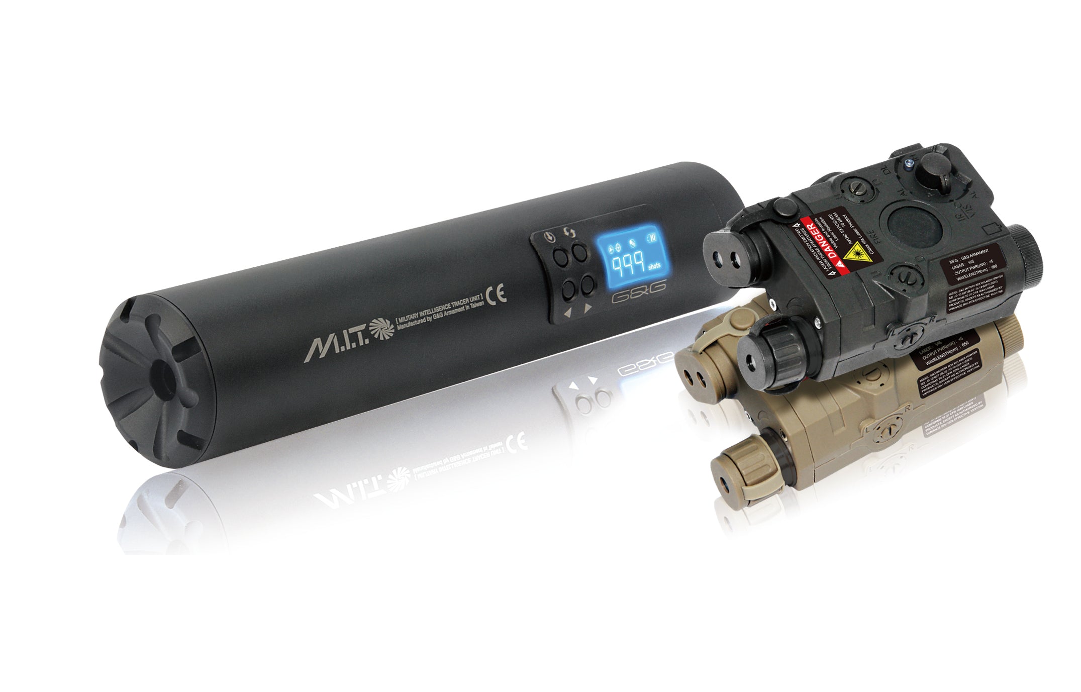 Traceur G&G ARMAMENT MIT Military Intelligence Noir 14 mm CCW avec chronographe et laser