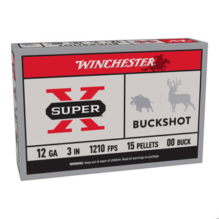Cartouches WINCHESTER Super-X Buckshot 12/76 chevrotine 00 15 billes – Lot de 200 cartouches
