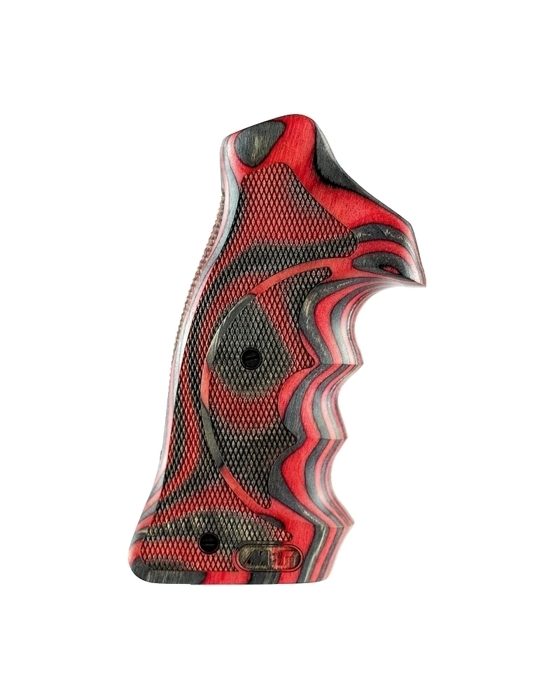 Poignée bois laminé MBT GRIPS Sport pour revolver SMITH & WESSON K/L rouge