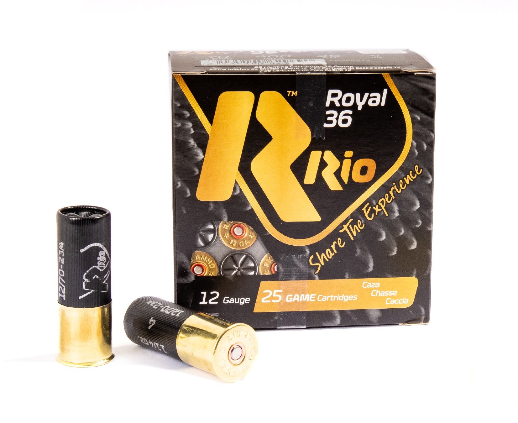 Cartouches RIO Royal 36 12/70 36 g plomb n°5 bourre à jupe – Lot de 500 cartouches