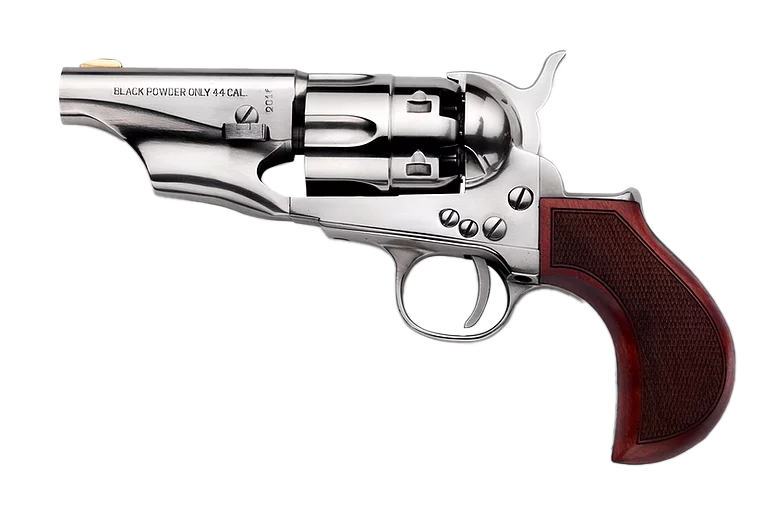 REVOLVER À POUDRE NOIRE PIETTA 1862 POCKET POLICE SNUBNOSE THUNDERER OLD SILVER 3