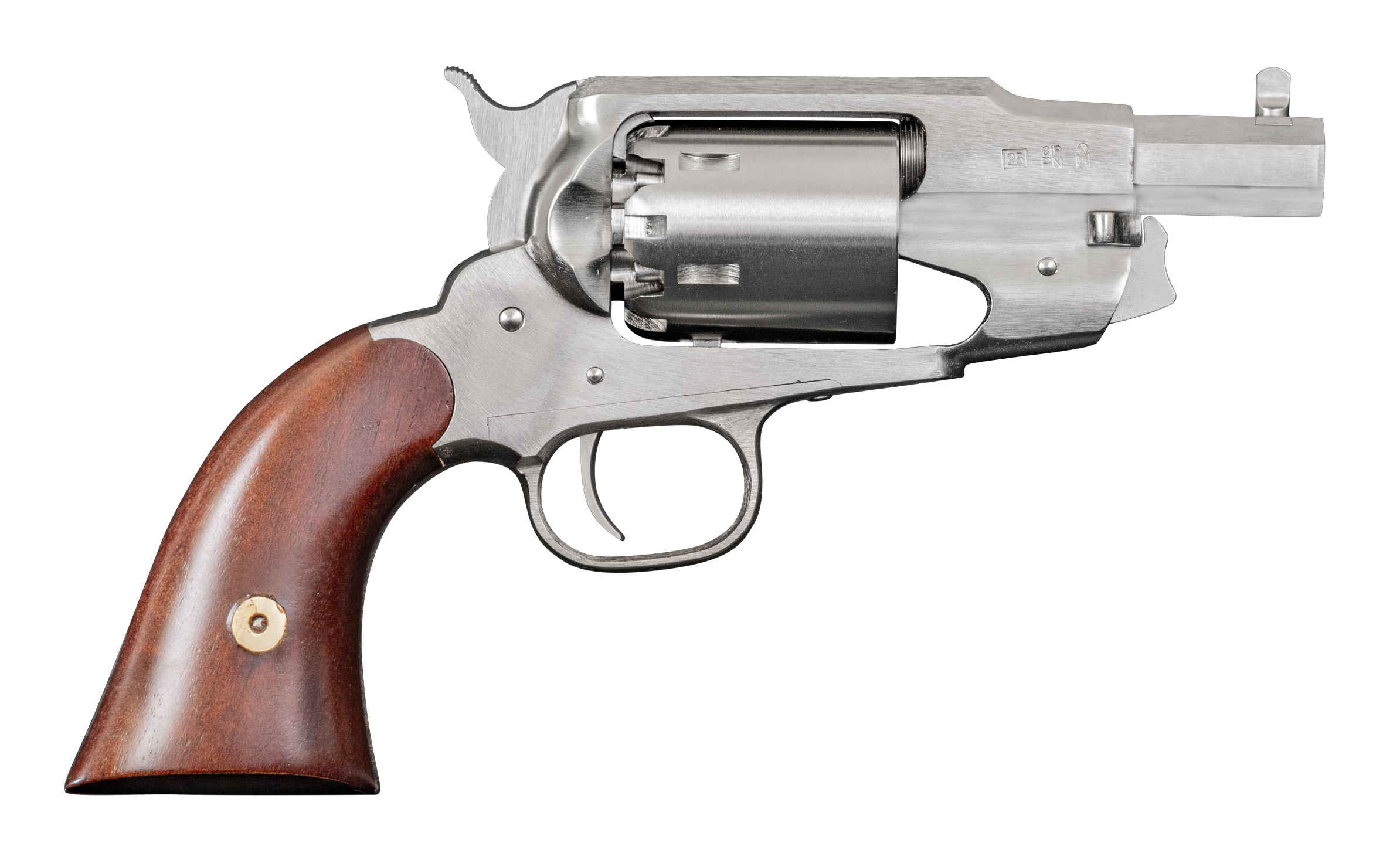 Revolver à poudre noire PIETTA Remington 1858 Texas Martial The Ace nickelé 3