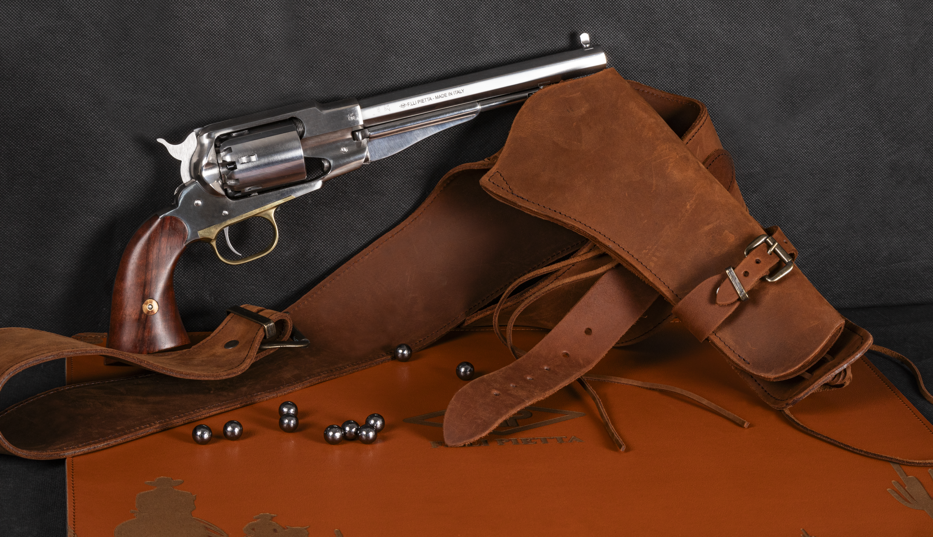 Revolver à poudre noire PIETTA Remington 1858 New Model Army inox 8