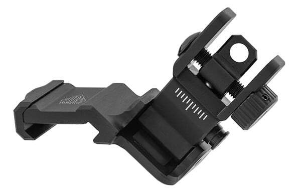 Cran de mire UTG flip-up incliné 45° Picatinny réglable
