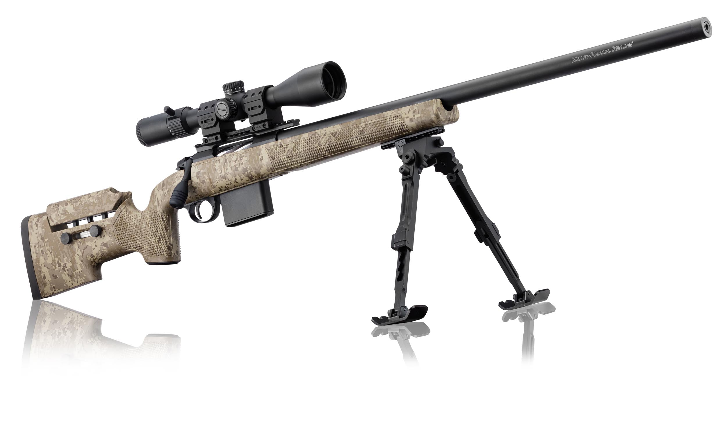 Pack TLD carabine BCM RUBIS TACTICAL Digital camo .308 Win canon 71 cm + lunette FFP 6-24x50 + bipied
