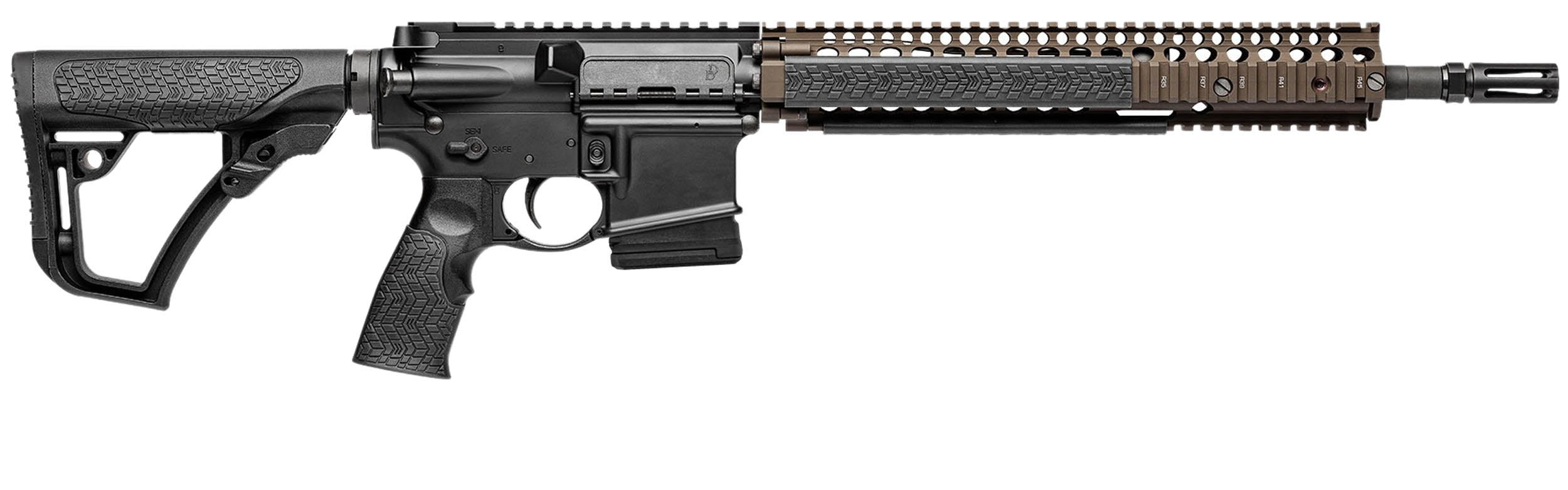Carabine AR15 DANIEL DEFENSE M4A1 14.5'' cal. 5.56 OTAN Noir / Black FDE RIS II