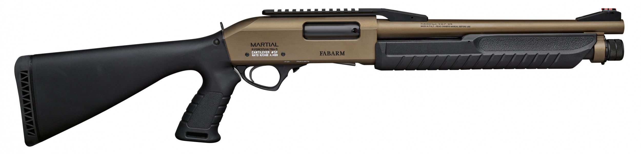Fusil à pompe FABARM MARTIAL Cantilever Burnt Bronze canon 14'' cal. 12/76