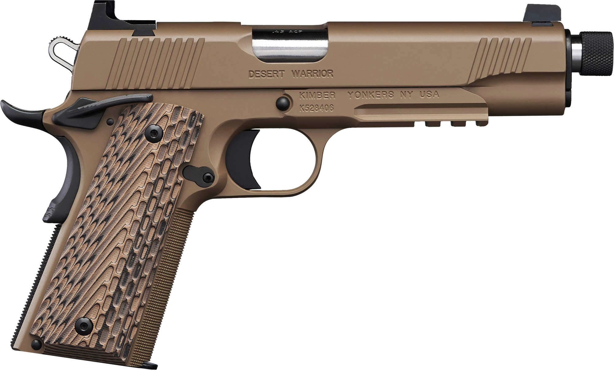 Pistolet semi-automatique KIMBER 1911 Desert Warrior TFS .45 ACP fileté