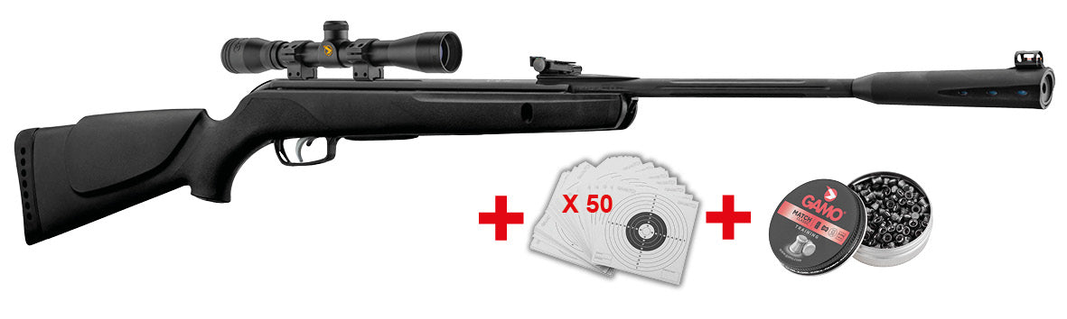 Carabine à Plomb GAMO Quiet Cat 19,9J Calibre 4,5 mm avec Lunette 4x32 - Pack Cerise 2026