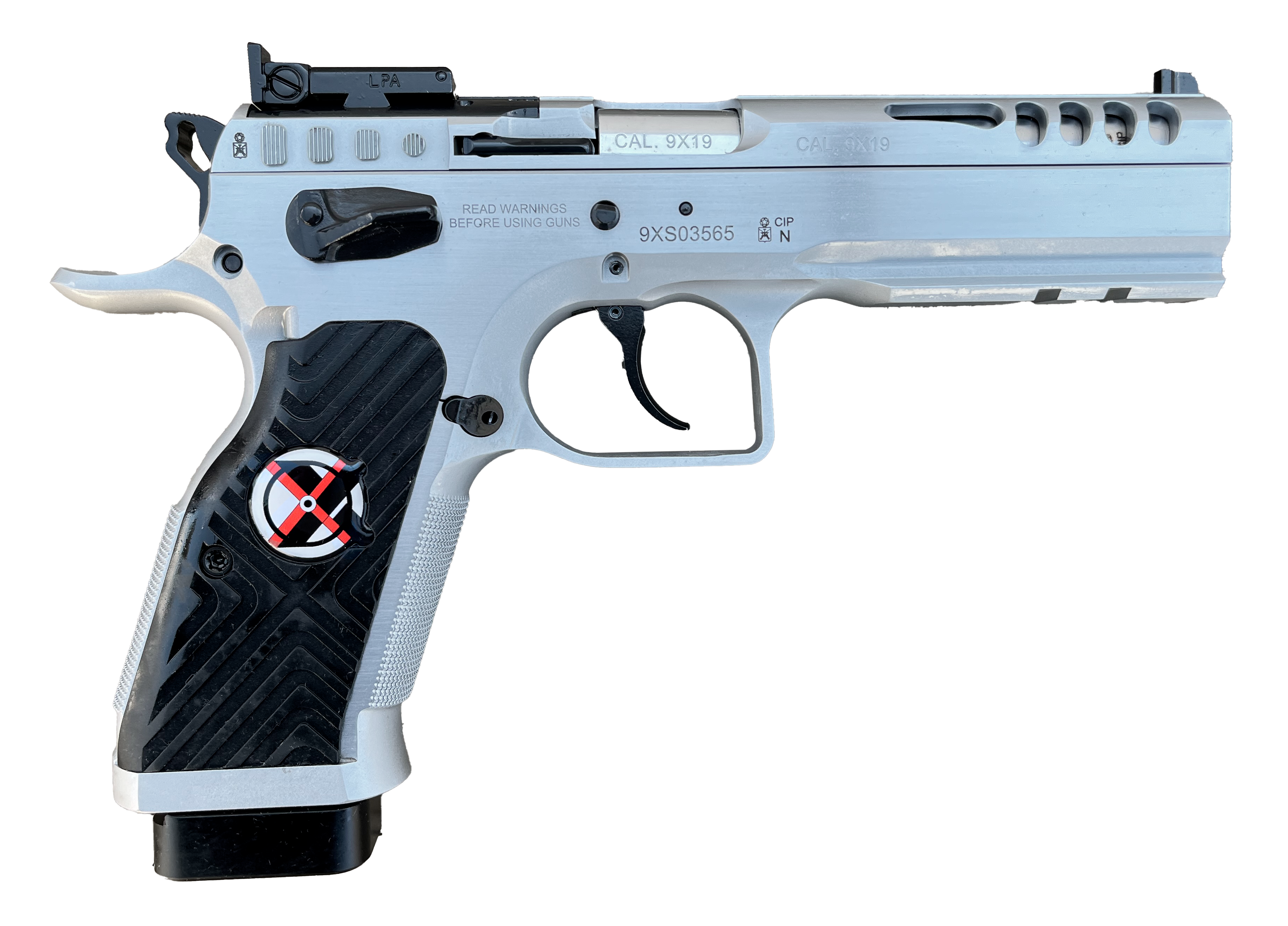 Pistolet TANFOGLIO STOCK MASTER XTREME Optic Ready Chrome calibre 9X19