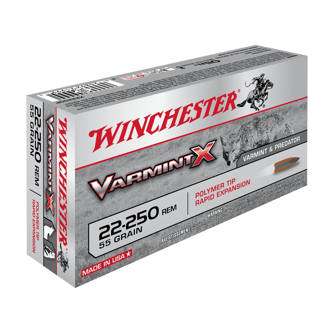 Lot de 10 boîtes WINCHESTER VARMINT X .22-250 Remington 55 gr – 200 cartouches