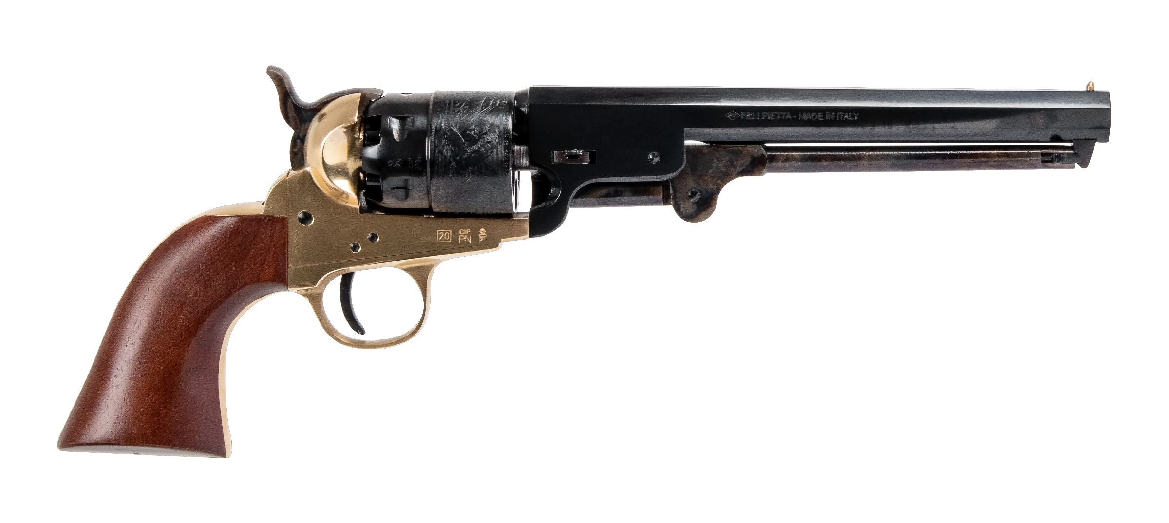 Revolver à poudre noire PIETTA 1851 Navy REB Nord laiton gravure laser .44 PN