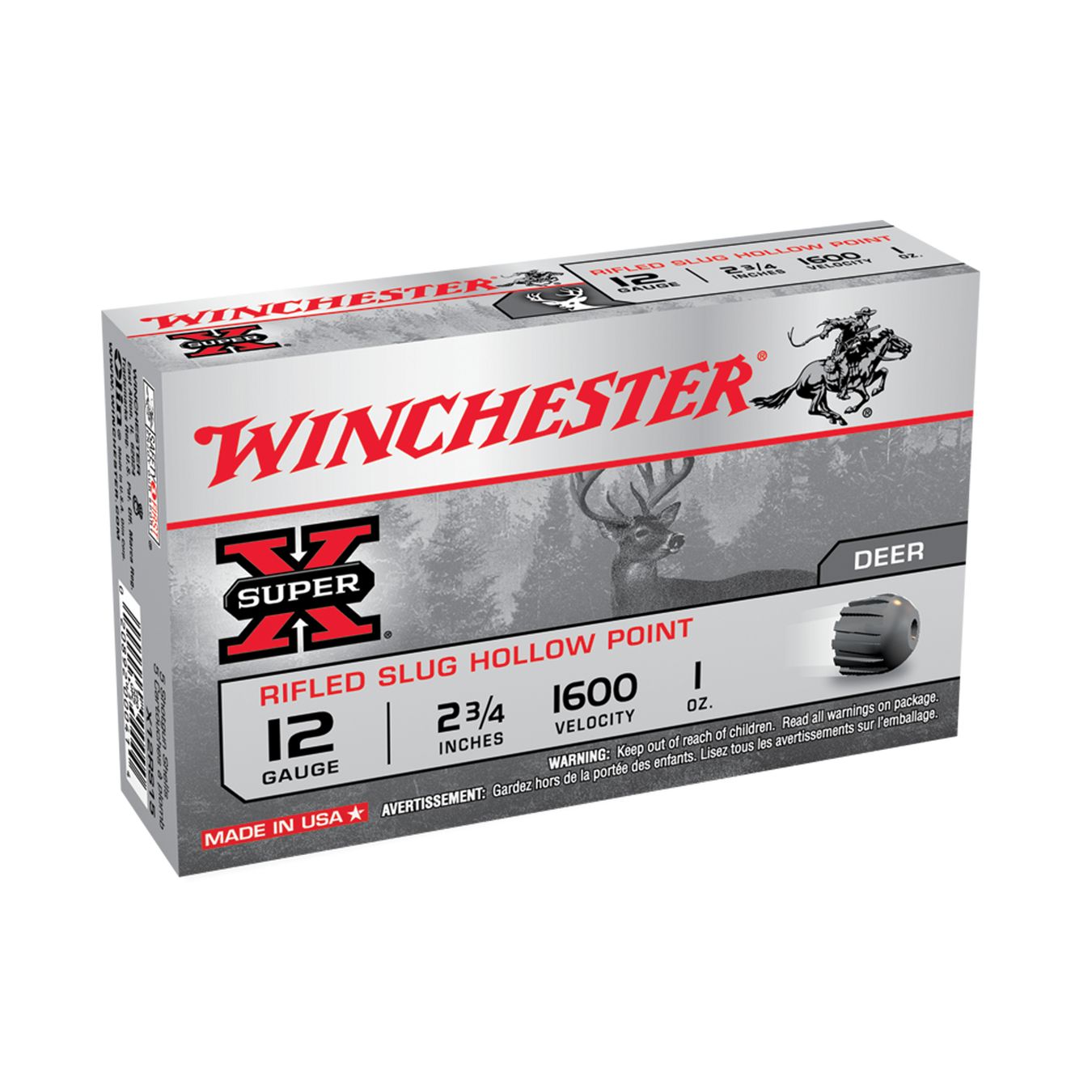 Cartouches WINCHESTER Super-X Rifled Slug HP 12/70 28 g – Lot de 250 cartouches