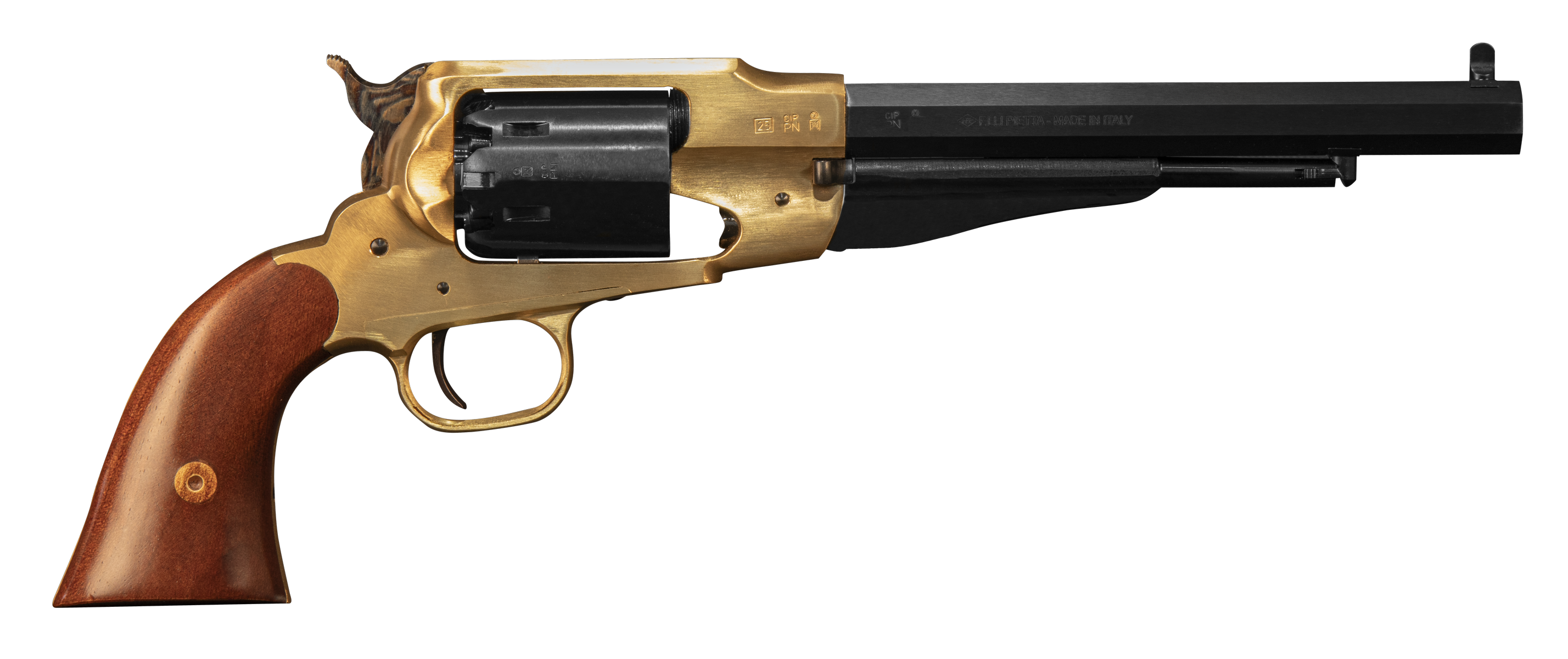 Revolver à poudre noire PIETTA 1858 Remington Texas Millennium laiton .44 PN 8″