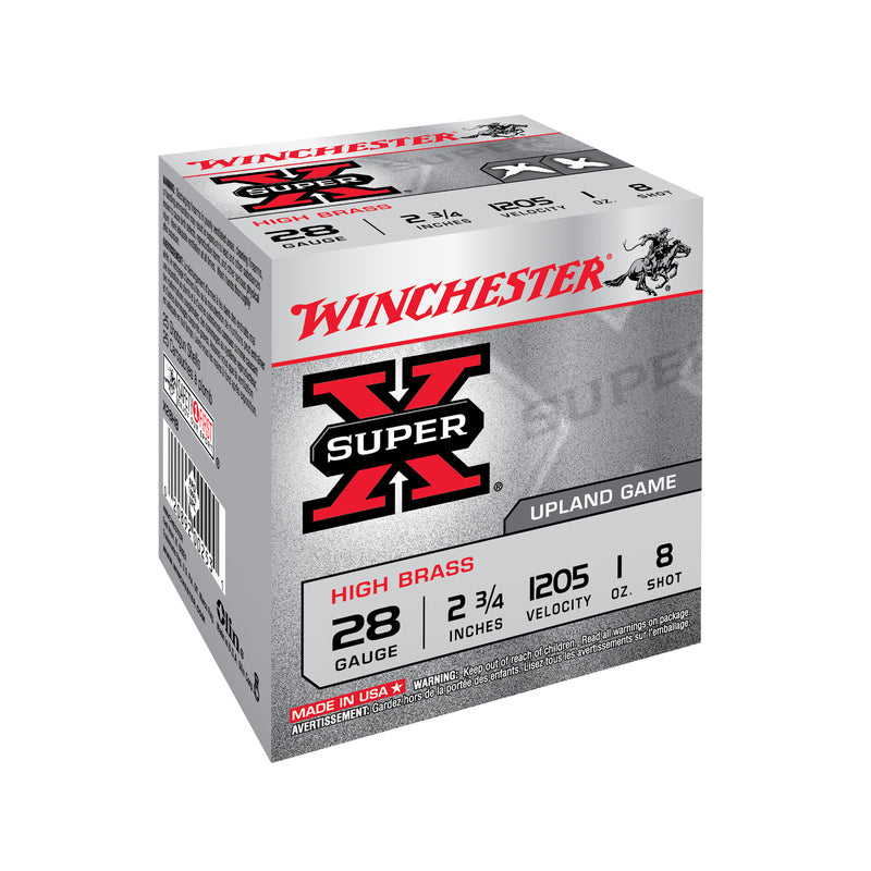 Cartouches WINCHESTER Super-X High Brass 28/70 28 g plomb n°7,5 bourre à jupe – Lot de 250 cartouches
