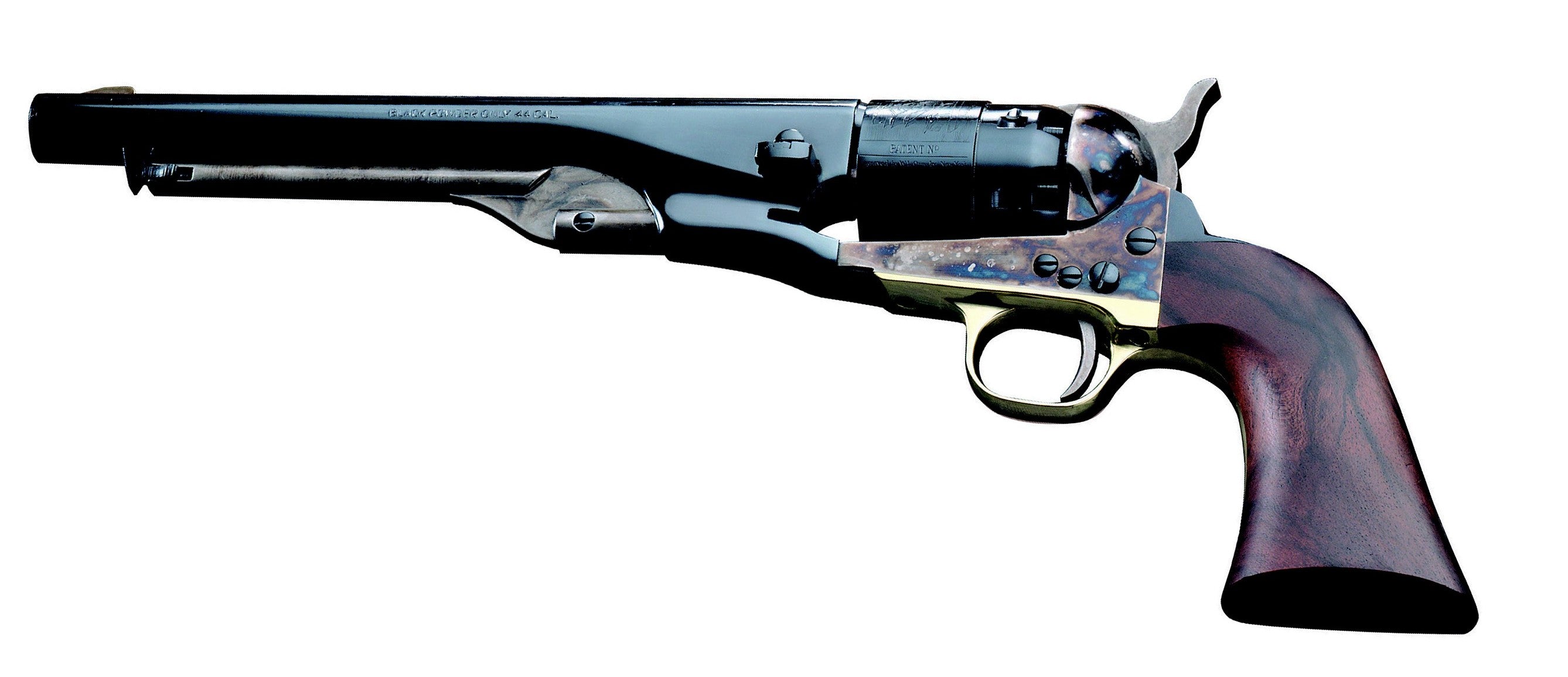 REVOLVER À POUDRE NOIRE PIETTA 1860 ARMY ACIER JASPÉ 8