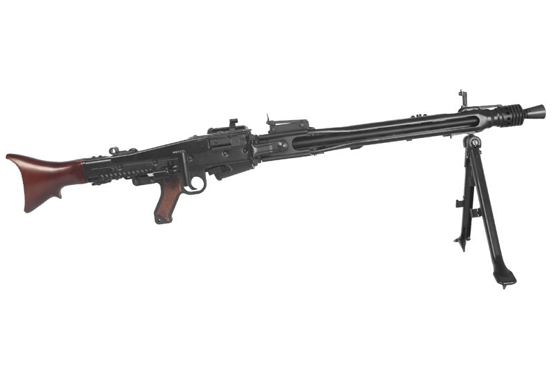Réplique airsoft S&T MG42 AEG 6 mm bois et métal – Bipied, chargeur Drum 2400 billes