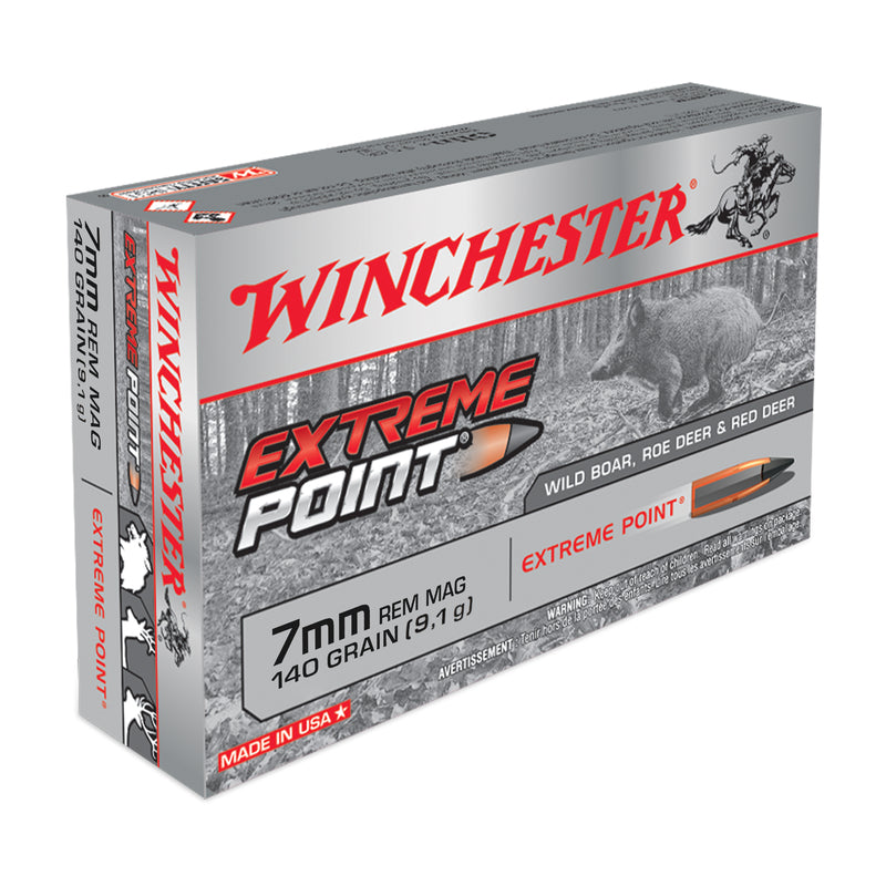 Munitions WINCHESTER EXTREME POINT 7mm Remington Magnum 140 gr – Lot de 200