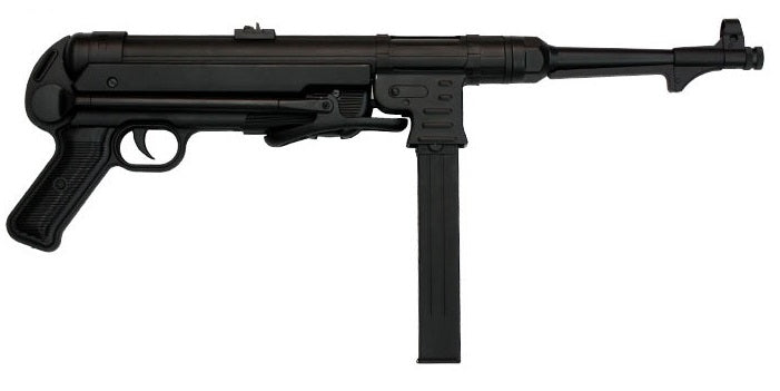 Réplique airsoft S&T MP40 AEG 6 mm métal noire – Crosse repliable, chargeur 50 billes