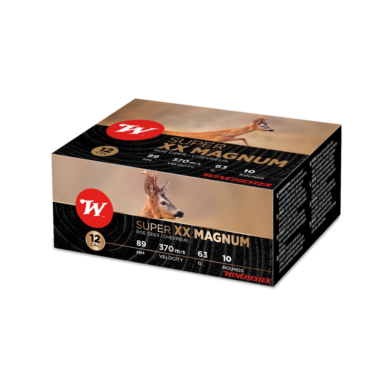 Cartouches WINCHESTER Super XX Magnum 12/89 63 g plomb n°0 bourre à jupe – Lot de 300 cartouches