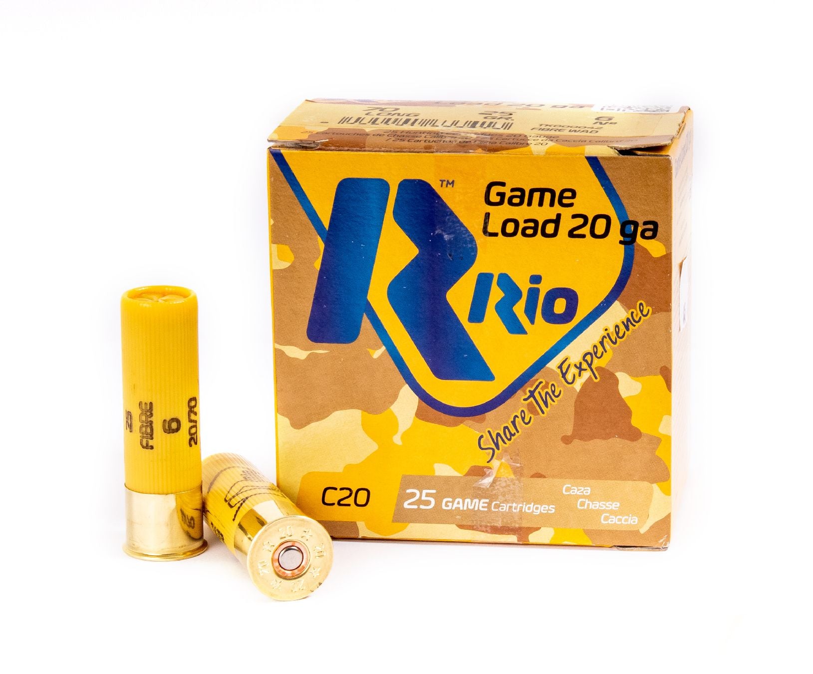 Cartouches RIO Game Load 25 20/70 25 g plomb n°7 bourre à jupe – Lot de 300 cartouches