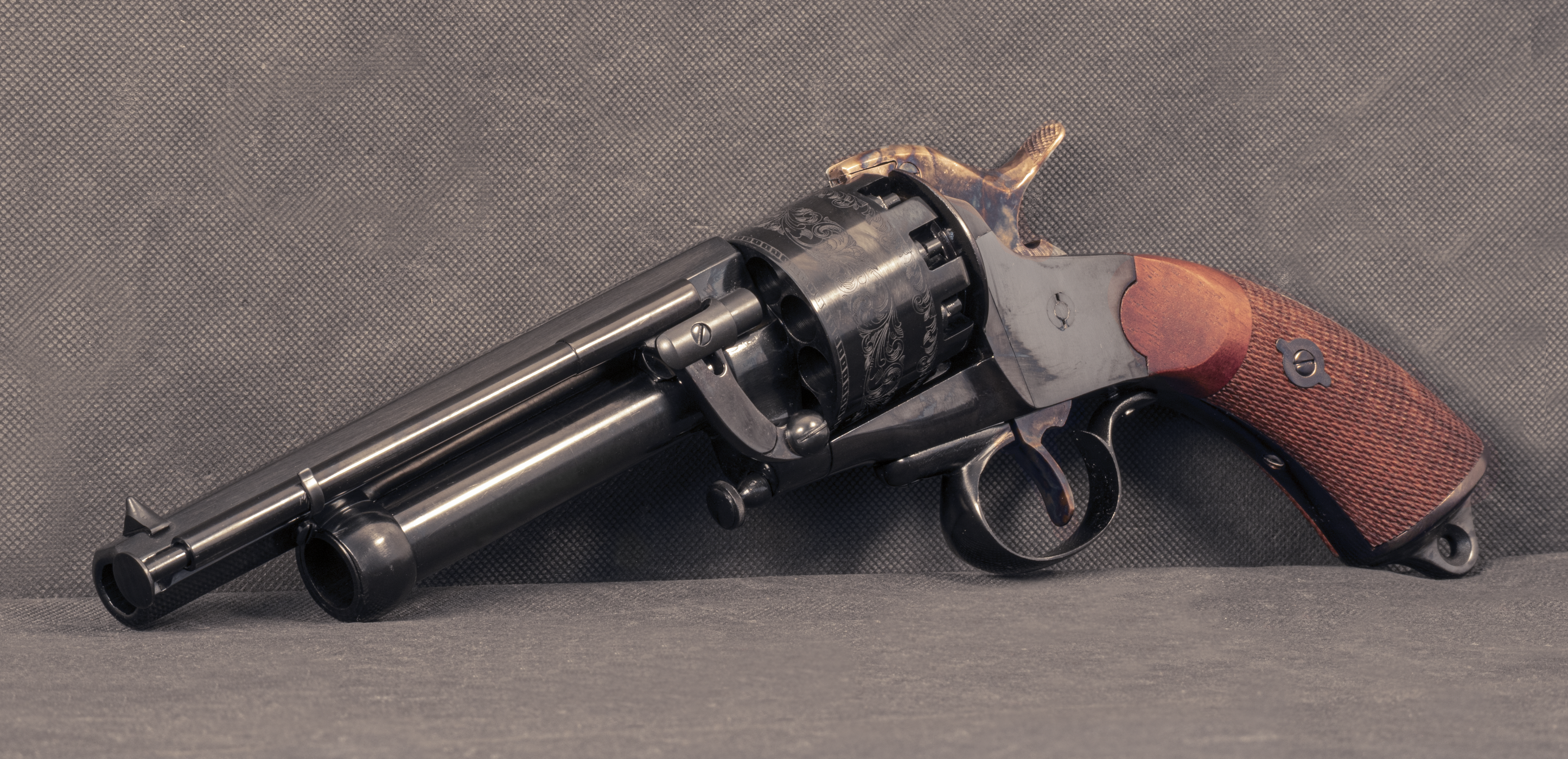 REVOLVER À POUDRE NOIRE PIETTA 1862 LE MAT ARMY ACIER BRONZÉ 6.75