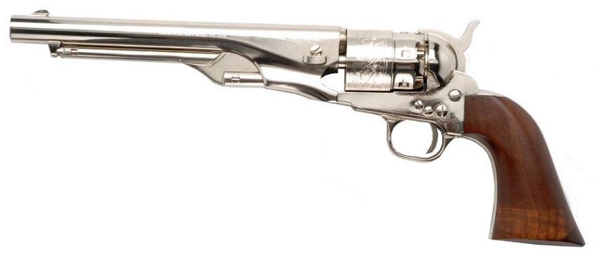 RÉVOLVER À POUDRE NOIRE PIETTA 1860 ARMY LAITON NICKELÉ 8