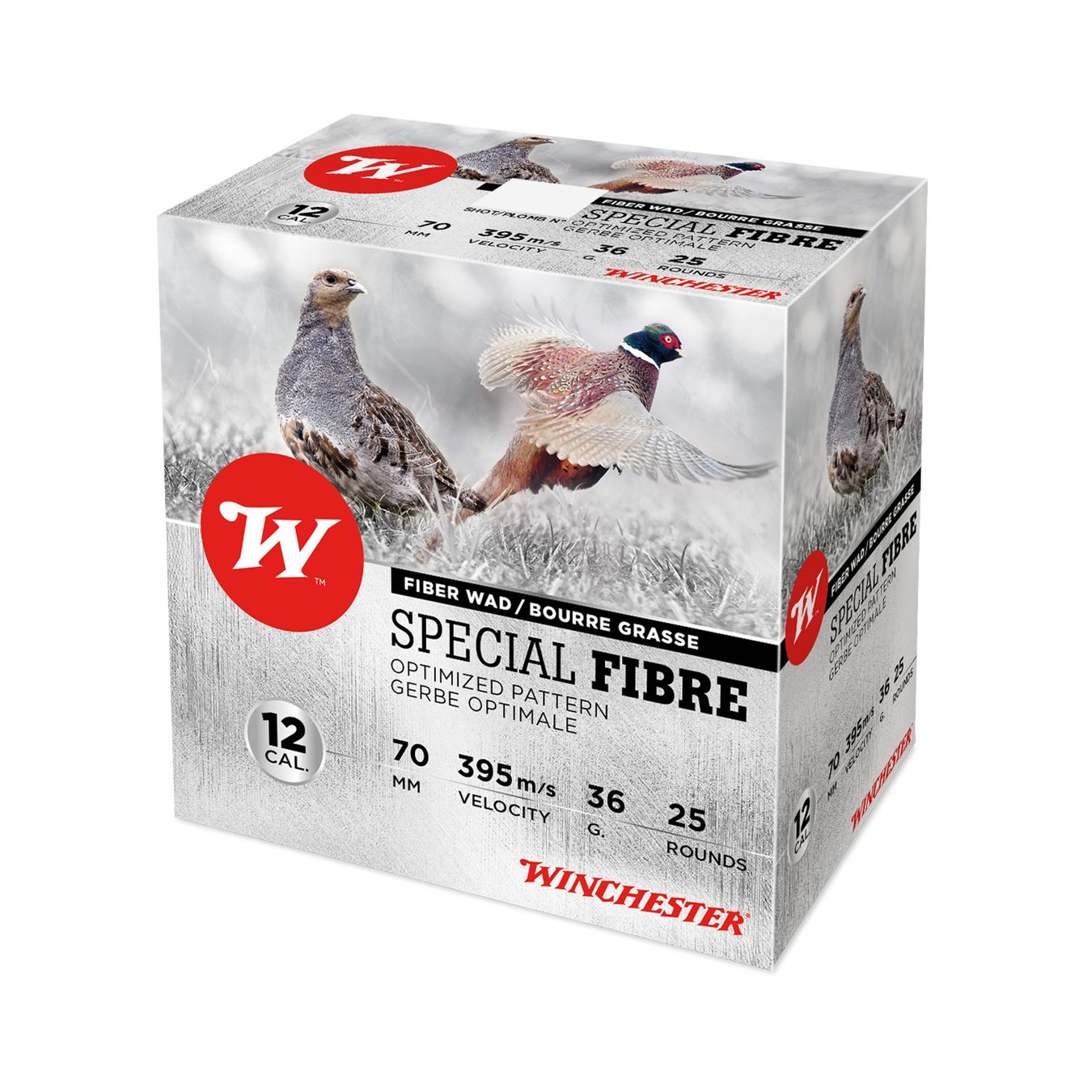 Cartouches WINCHESTER Special Fibre 12/70 36 g plomb n°7 bourre grasse – Lot de 600 cartouches