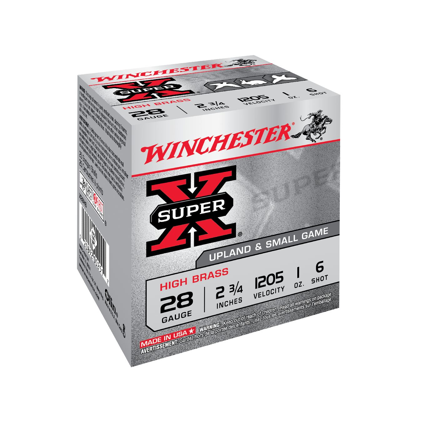 Cartouches WINCHESTER Super-X High Brass 28/70 28 g plomb n°6 bourre à jupe – Lot de 250 cartouches