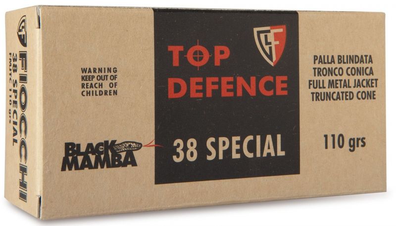 Cartouches FIOCCHI Black Mamba .38 Spécial FMJTC 110 gr