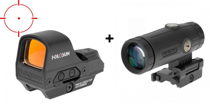 Pack HOLOSUN 510C + HM3X x3 - Point rouge multi-réticules rouge